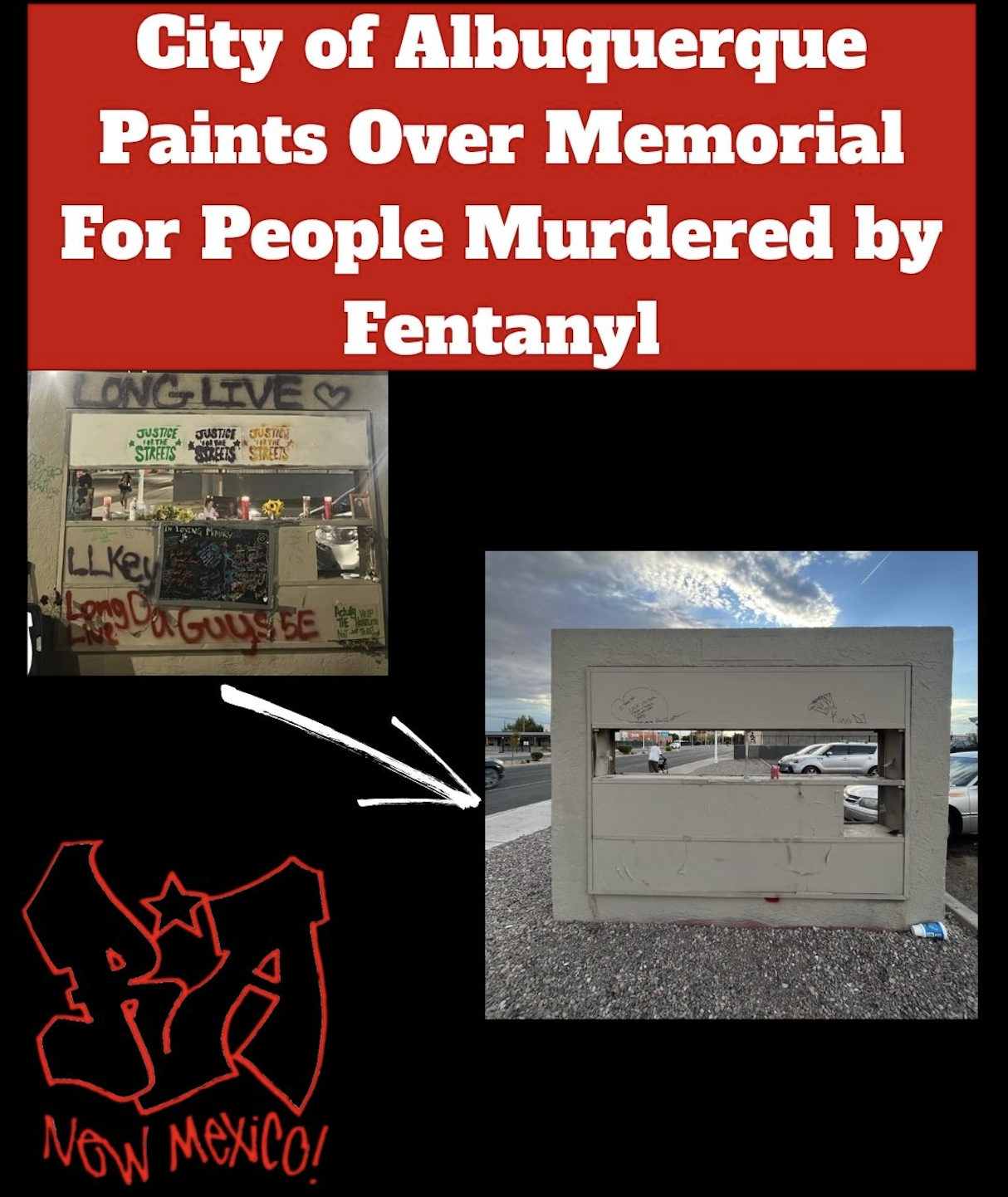 City of Albuquerque Paints Over Memorial  For People Murdered by Fentanyl